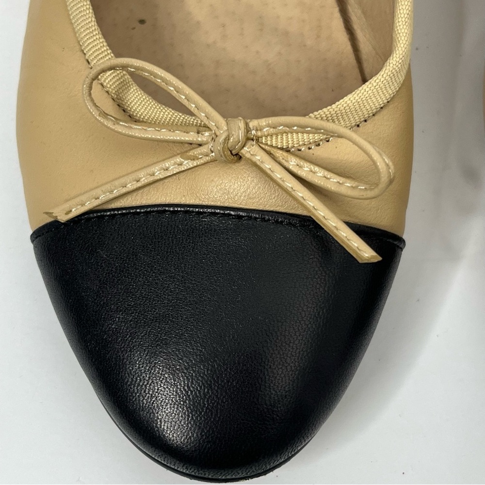 Jeffrey Campbell nude & black cap toe ballet flat size 8 1/2 - Picture 3 of 6